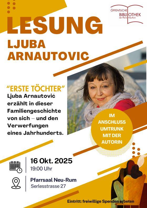 Plakat Lesung Arnautovic Eckdaten