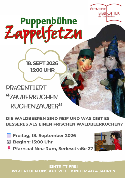 Veranstaltungsplakat Kasperltheater 2026