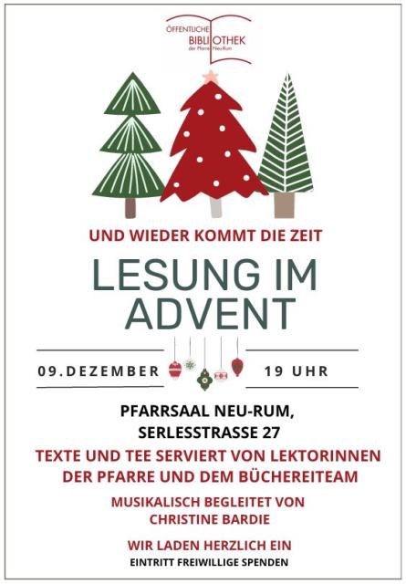 Plakat Lesung im Advent