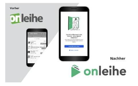 Infografik altes und neues Design Onleihe